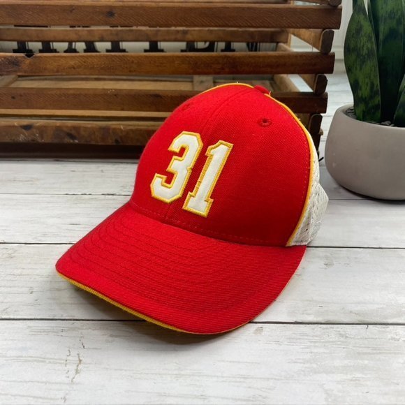 Kansas City Chiefs Priest Holmes #31 Fitted Hat Cap 7 3/8 Wool Blend - Picture 1 of 10